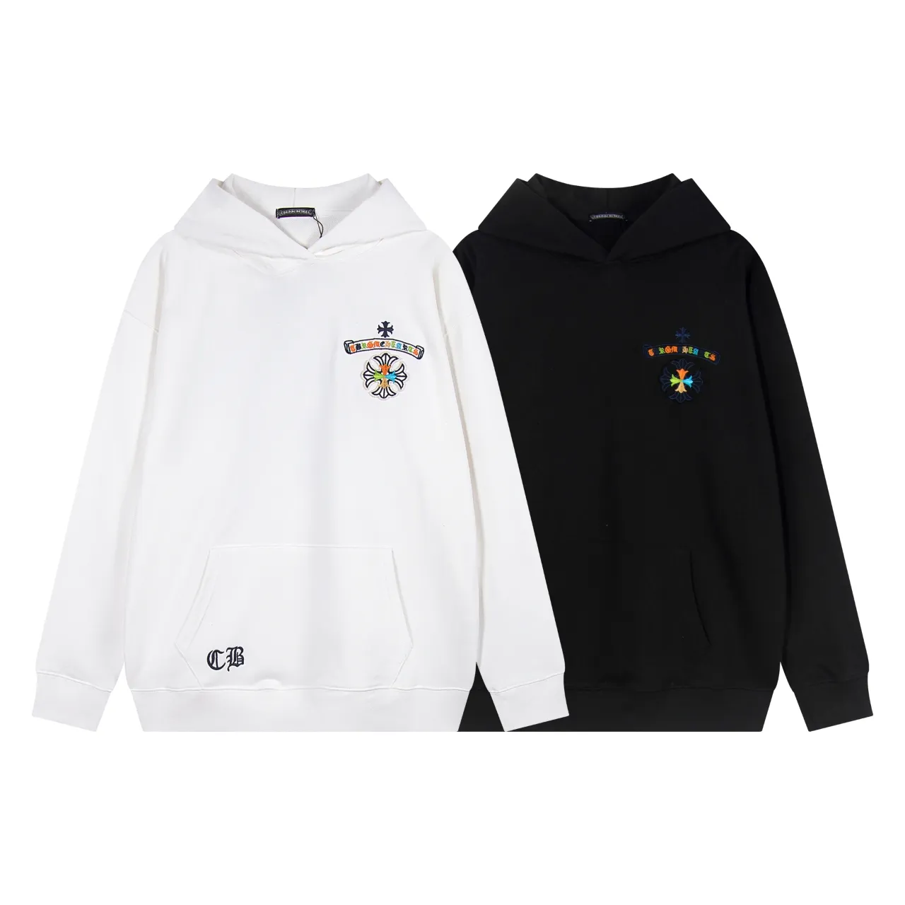 P290 Chrome Hearts Chrome Hearts Embroidered Rainbow Logo Sweatshirt Size: S M L XL Color: Black, White